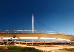 circular cable-stayed bicycle bridge, design by ipv Delft, Eindhoven