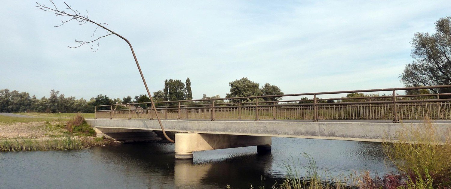 birdge Noordwaard, traffic bridge with interesting nature detail