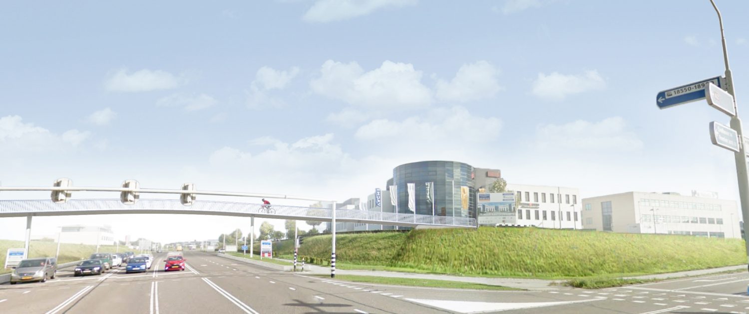 slender steel bridge, bycicle fast lane Sittard-Maastricht